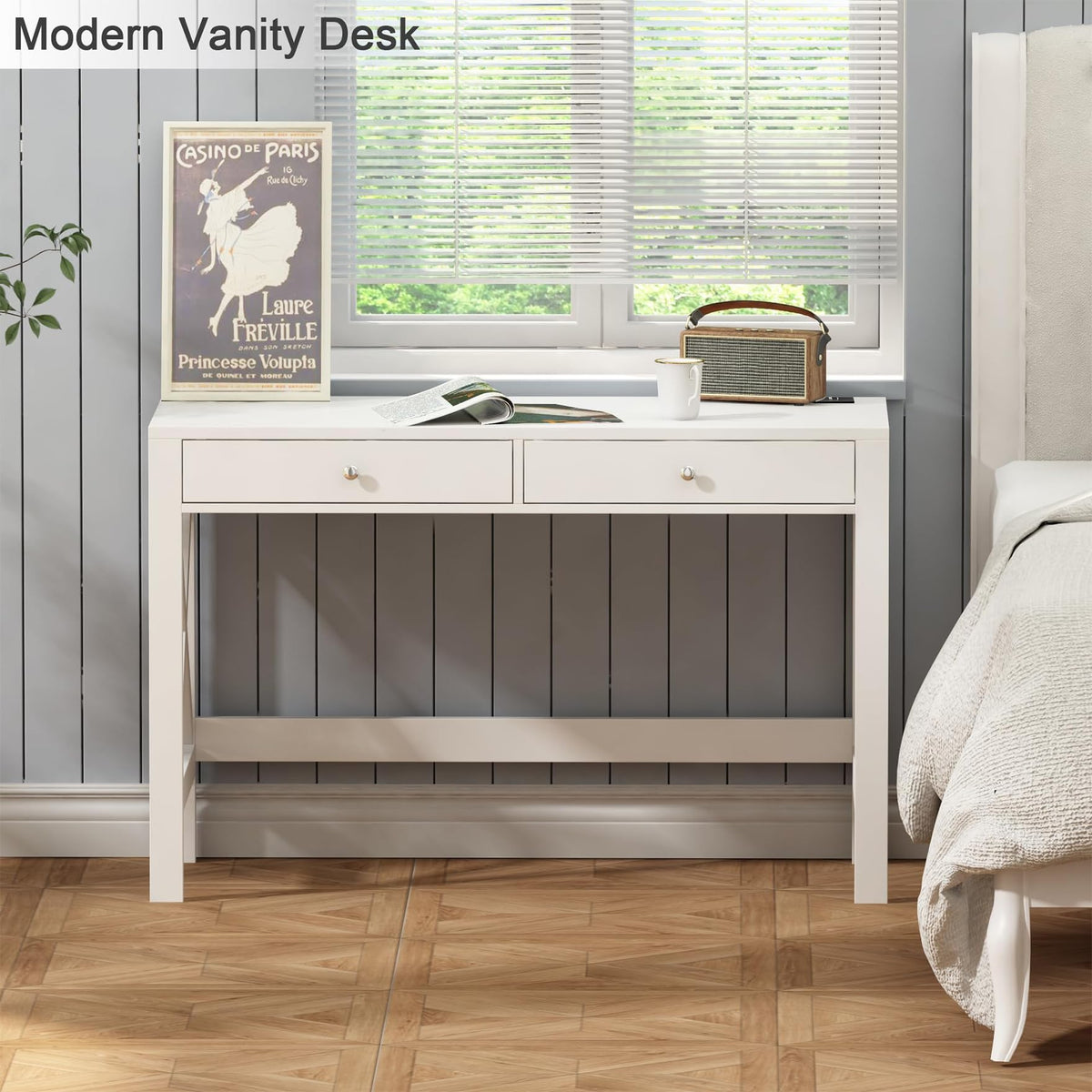 39.4 Inches Computer Desk with 2 Drawers I598