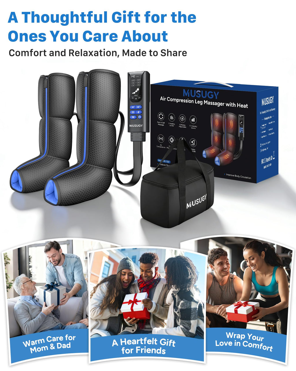 Air Compression Leg Massager with Heat C5603