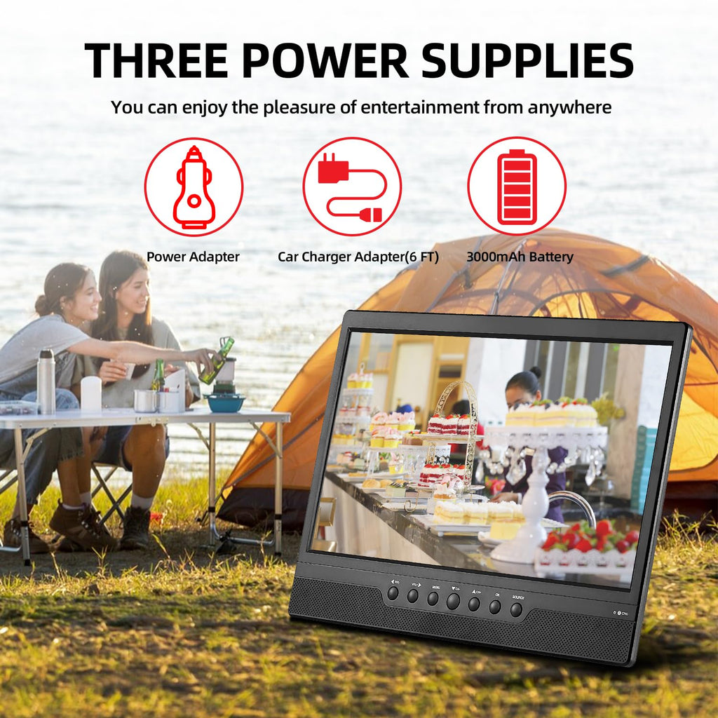 14 Inch Portable TV with Rechargeable Battery, ATSC Tuner, USB/HDMI/AV, 12 Volt N2734