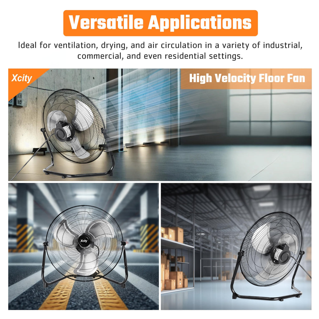20 Inch 3-speed Metal Floor Fan W233216