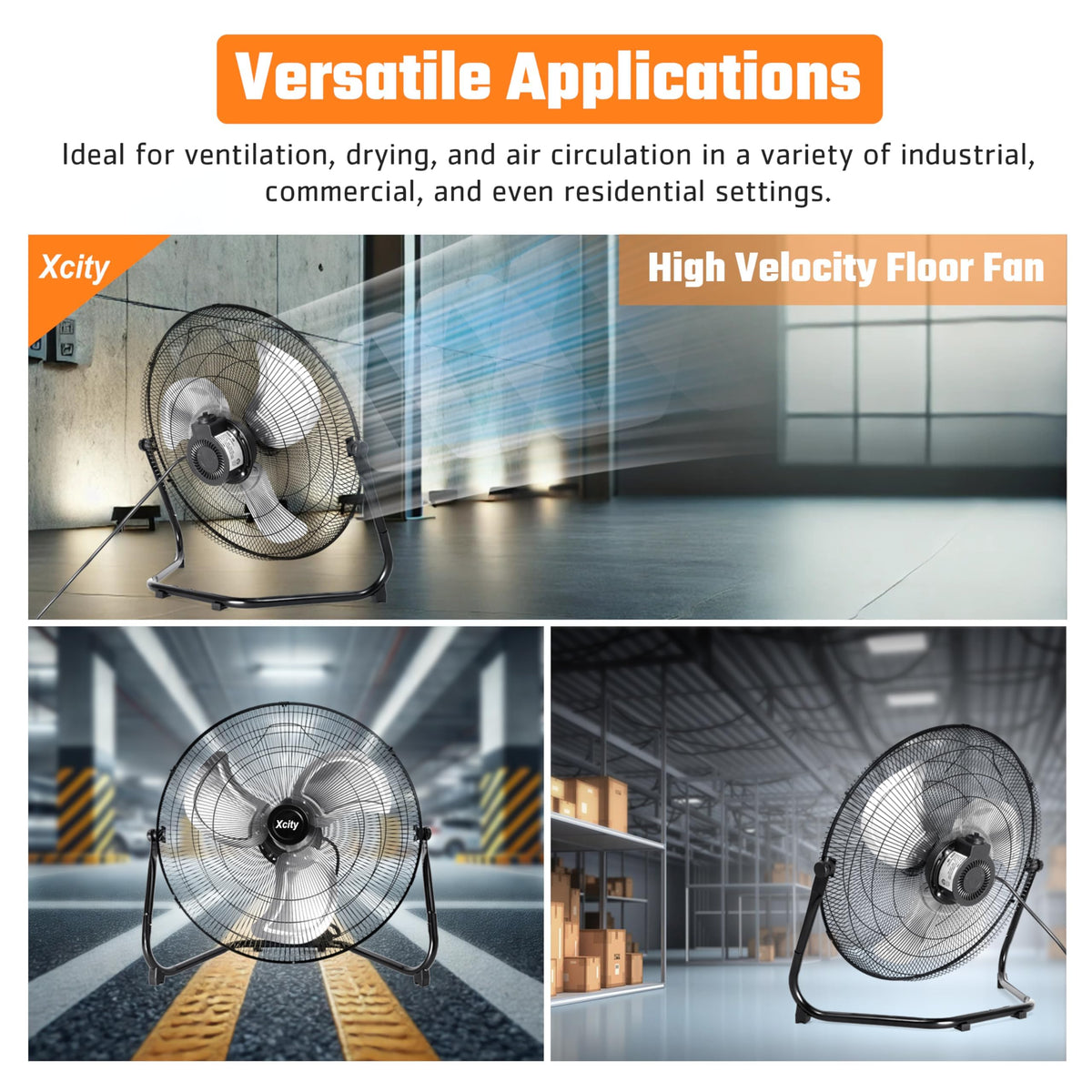 20 Inch 3-speed Metal Floor Fan W233216