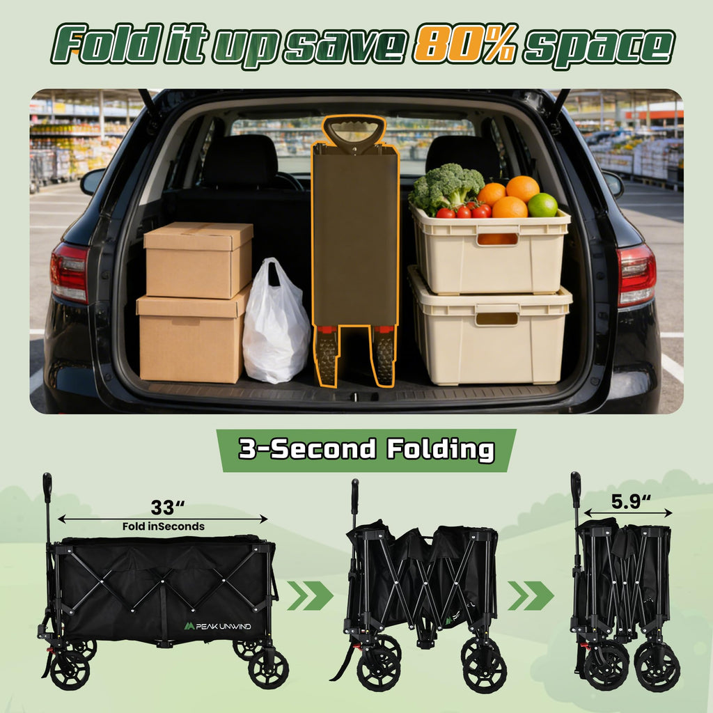 Collapsible Wagon Cart with Wheels J91536