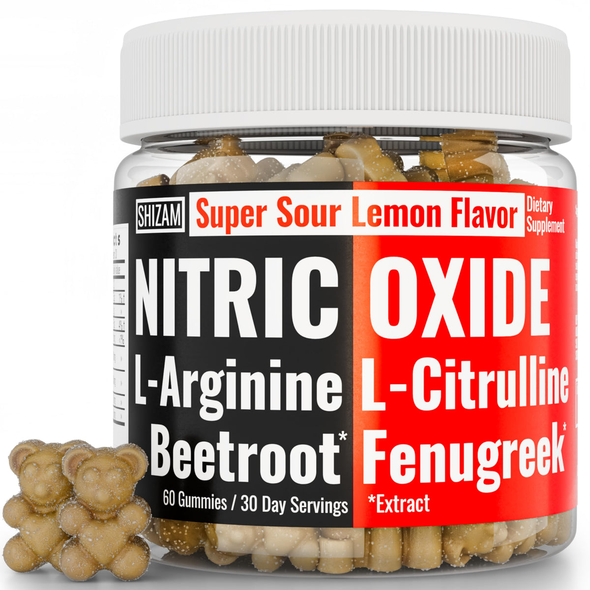 Beets Fenugreek Nitric Oxide Gummies with L-Arginine L-Citrulline W59960