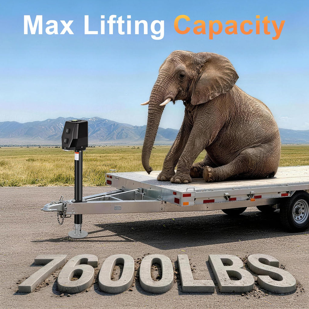 Waterproof Electric Trailer Jack with Built-in Spirit Level M392