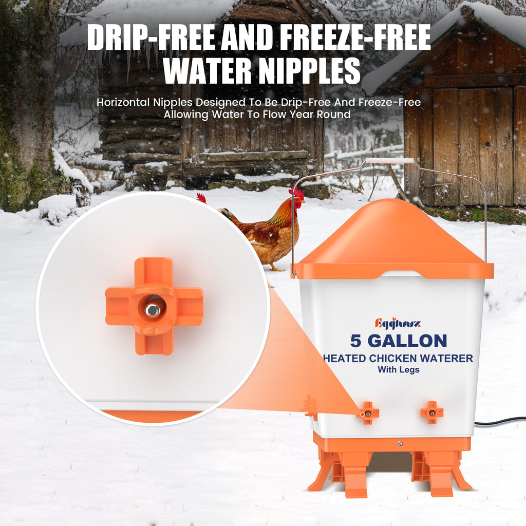 Heated Chicken Waterer 5 Gallon Thermostatically Controlled P7655
