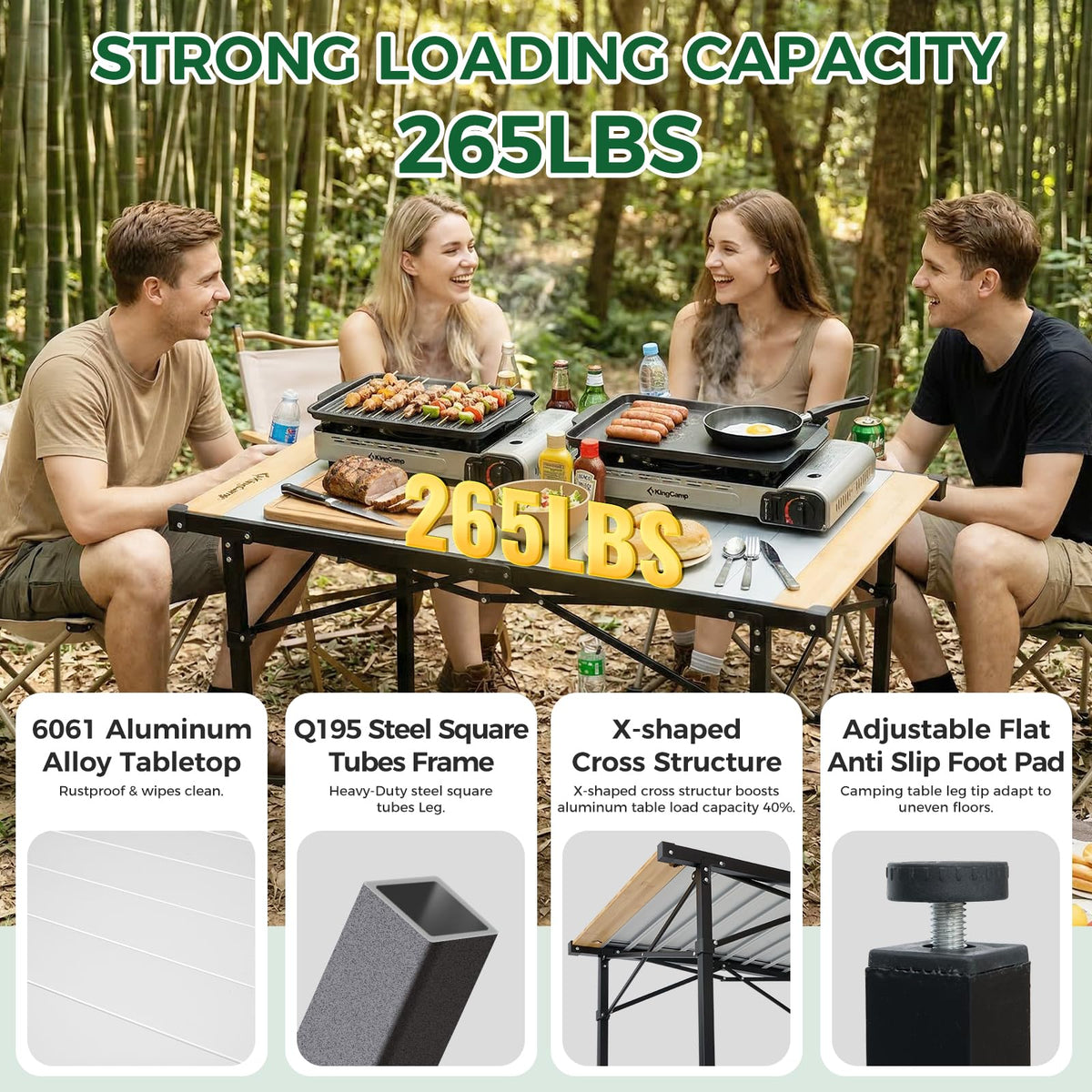 Bamboo Aluminum Camping Table L824981