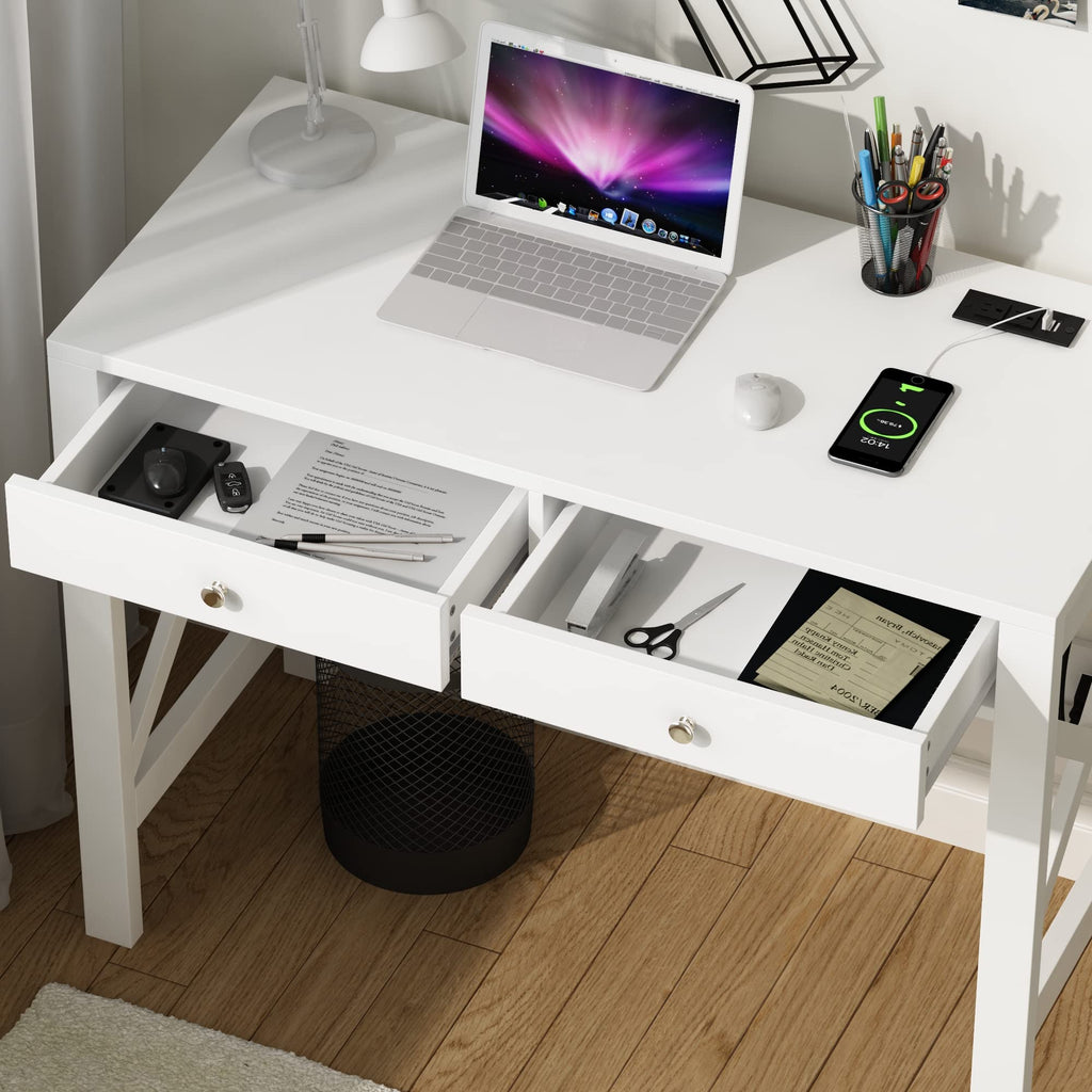 39.4 Inches Computer Desk with 2 Drawers I598