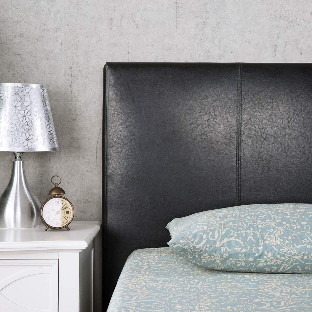 Faux Leather Upholstered Platform Bed Frame California King C786361