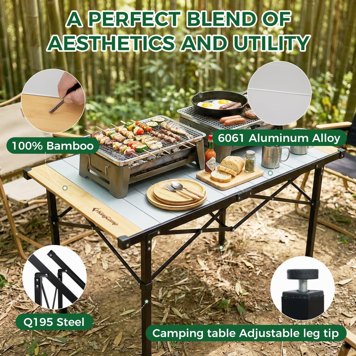 Bamboo Aluminum Camping Table L824981