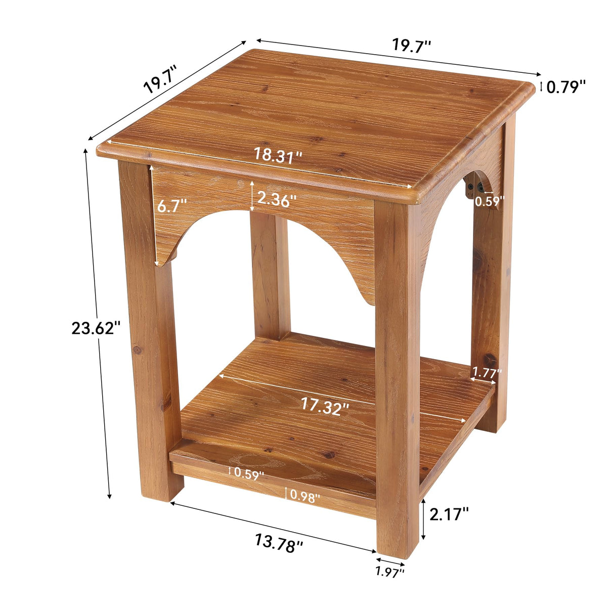 Set of 2 Solid Wood 2-Tier Side Table S958827
