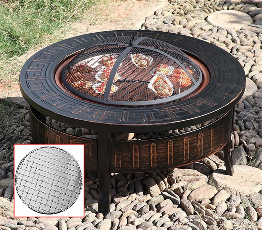 Wood-Burning Fire Pit Bowl with Spark Screen B41880