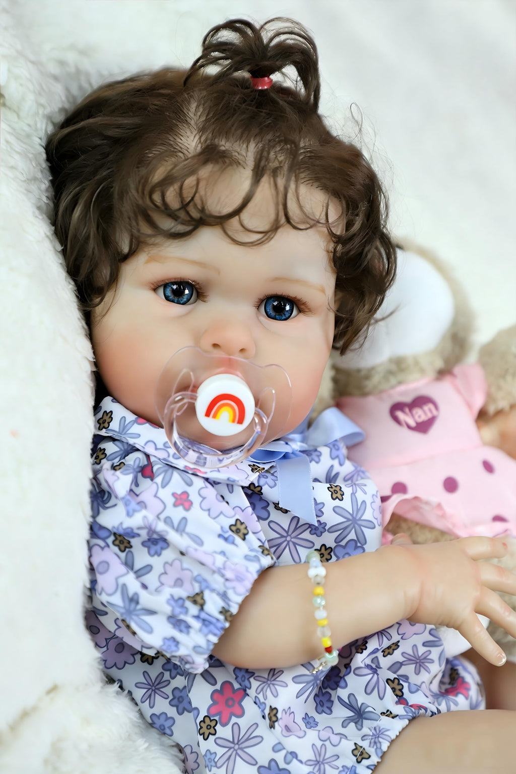 20 Inch Silicone Reborn Baby Doll with Curly Hair H3852