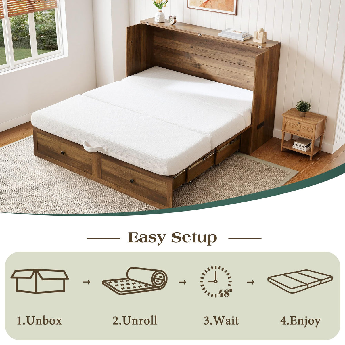 Queen Foldable Memory Foam Mattress with Cooling Gel Y304