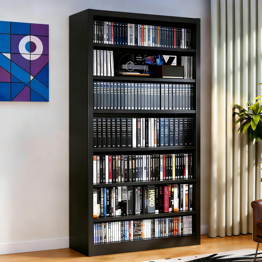 Black 7 Tier Metal Media Storage Cabinet J383302