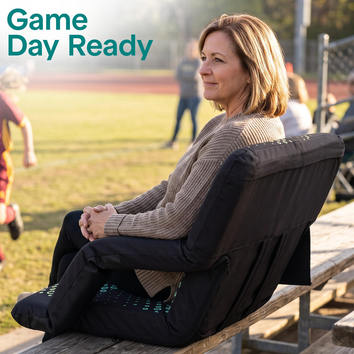 Blue Padded Stadium Seat with Back Support D699274