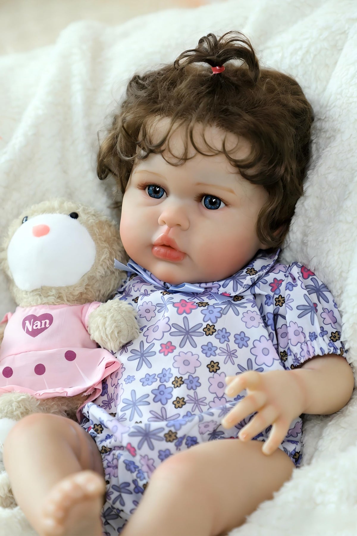 20 Inch Silicone Reborn Baby Doll with Curly Hair H3852