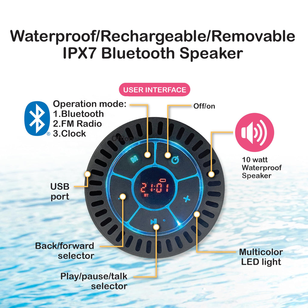 Inflatable Floating Cooler with Lid, Bluetooth Speaker, 6 Cup Holders, 24 Can Capacity R371925
