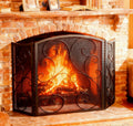 3 Panel Arch Top Wrought Iron Fireplace Screen R520554