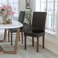 Black Faux Leather Parsons Chair R2897