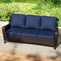 3-Seater Wicker Sofa with Removable Cushions J94760