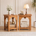 Set of 2 Solid Wood 2-Tier Side Table S958827