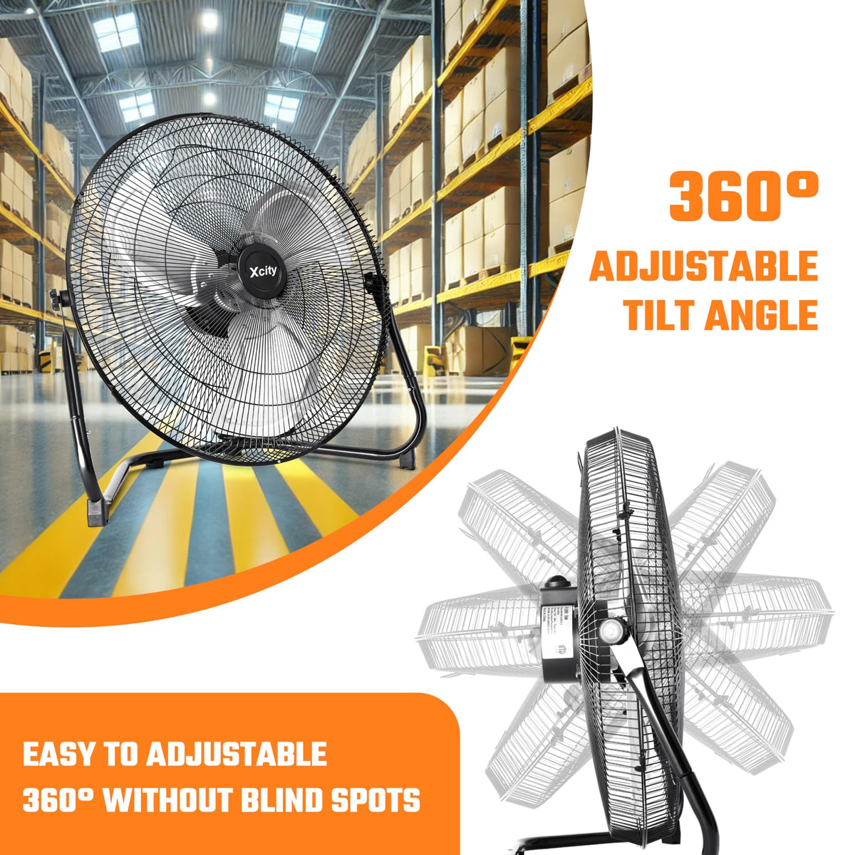 20 Inch 3-speed Metal Floor Fan W233216