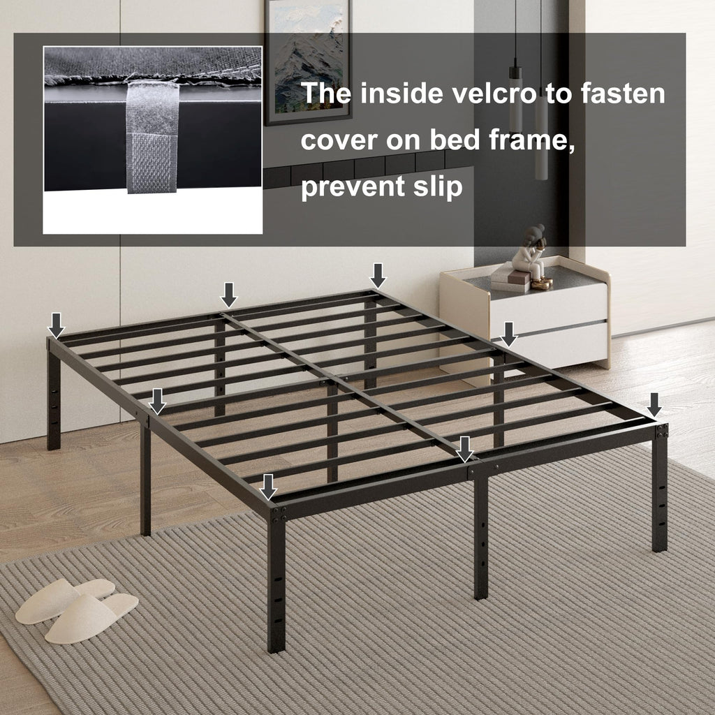 18 Inch Queen Size Metal Bed Frame T150