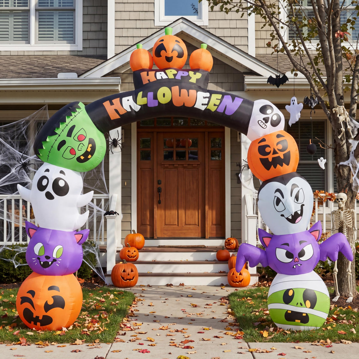 8 FT Halloween Inflatable Pumpkin Archway with LED Lights J4489