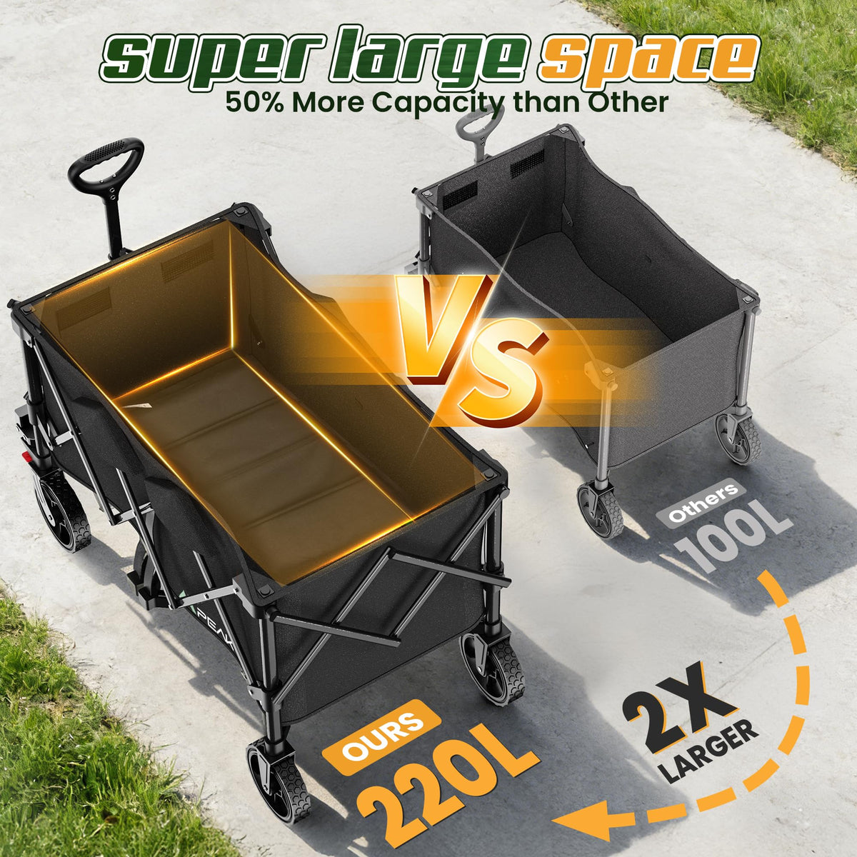 Collapsible Wagon Cart with Wheels J91536