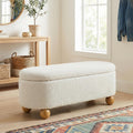 44.8" Beige Storage Ottoman Bench with Hinge M42845